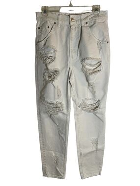 IRO Experience Women's Distressed Dirty White Straight Leg Jeans Size 25 new